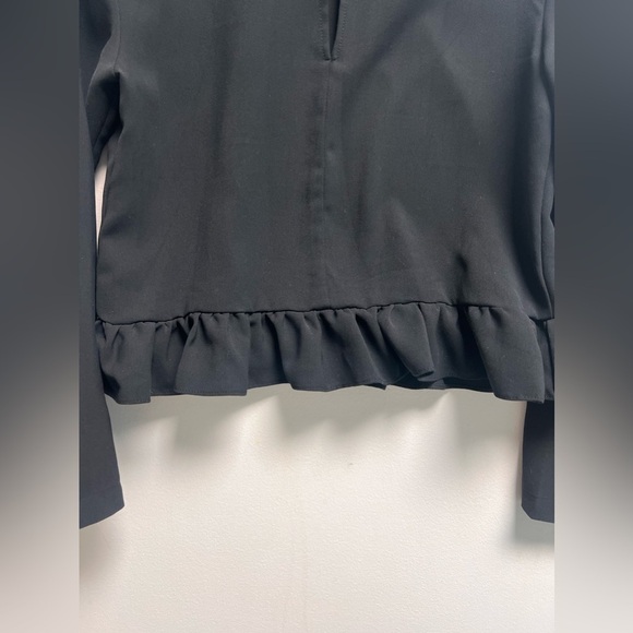 CODE X MODE Women’s Black Long Sleeve Ruffle Crop Top - Size XS - Picture 8 of 10